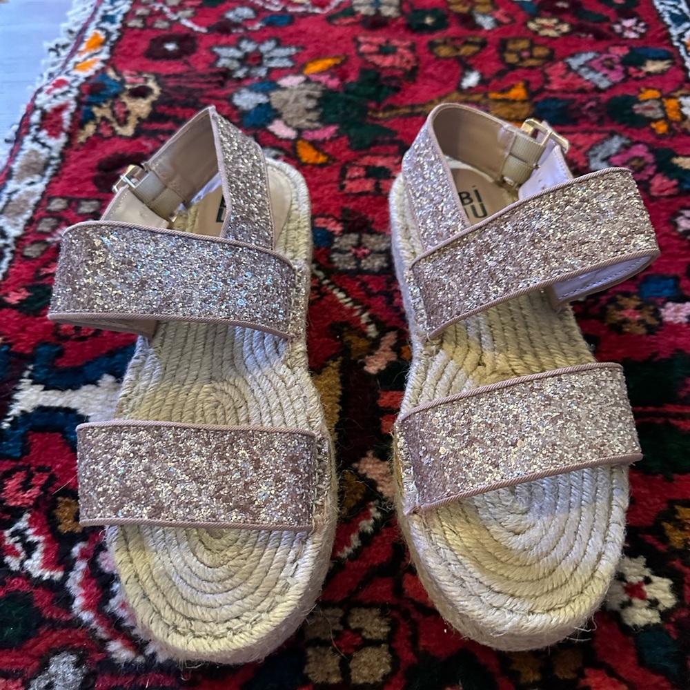 Bibi Lou Pink Wedge Heels